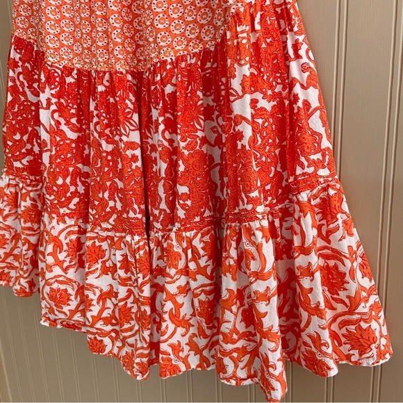 Chelsea & Theodore Sleeveless Ruffle Tiered Boho Hippie Dress Women’s Size Small - Picture 7 of 10